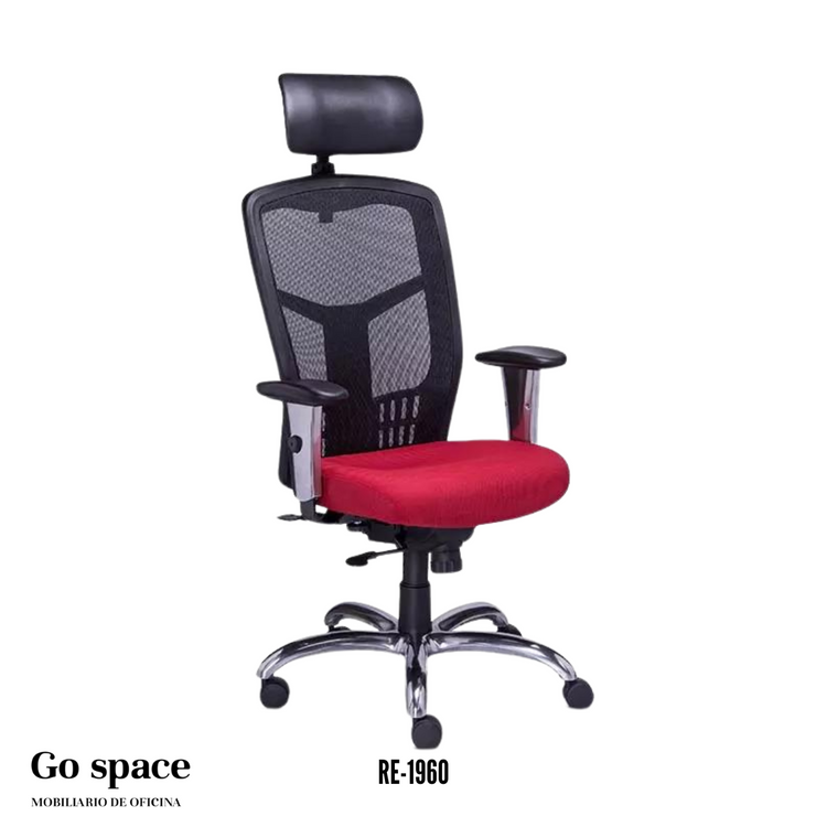 SILLÓN EJECUTIVO EN MESH/TELA CON CABECERA RE-1960