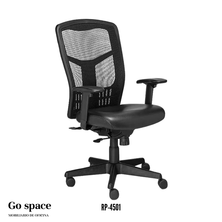 SILLÓN EJECUTIVO EN PIEL RESPALDO MEDIO RP-4501