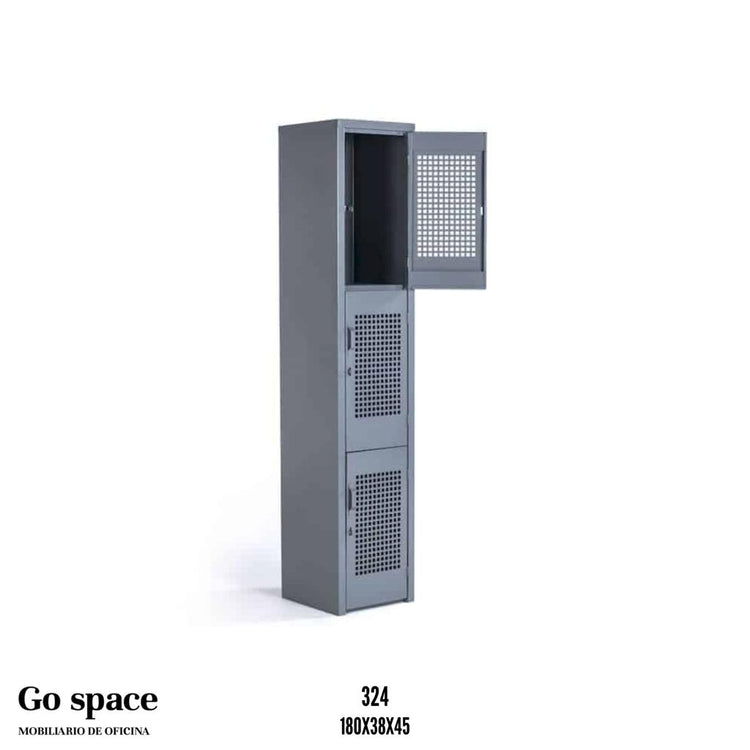LOCKER PERFORADO METÁLICO 3 PUERTAS GRANDE