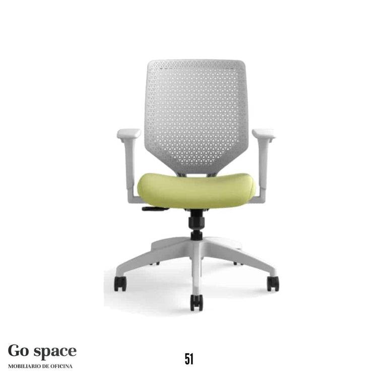 SILLA SOLVE GRIS, TELA VERDE