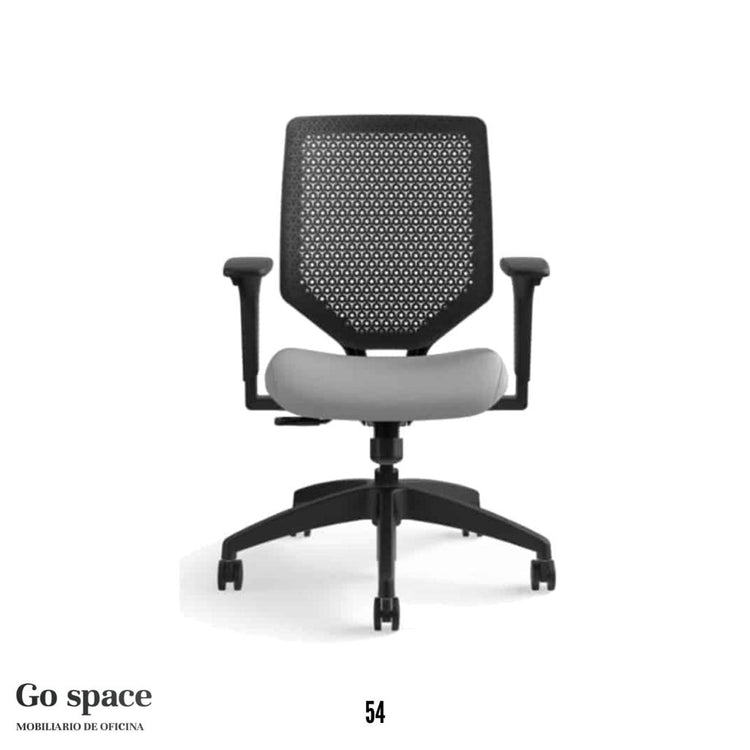 SILLA SOLVE NEGRO, TELA GRIS
