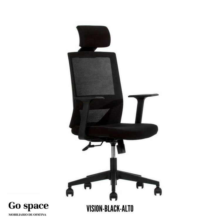 SILLA VISION BLACK RESPALDO ALTO