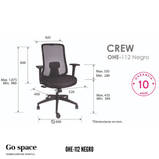 SILLA EJECUTIVA CREW NEGRO