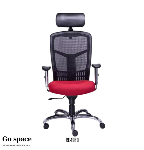 SILLÓN EJECUTIVO EN MESH/TELA CON CABECERA RE-1960
