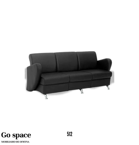 Sofá Alce de 3 plazas, en piel negro