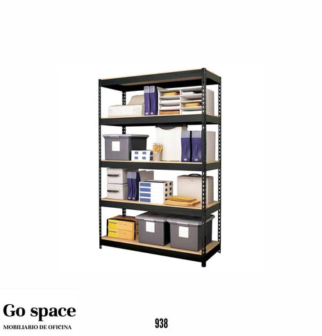 Estante Metálico Rivet de 5 Repisas de Madera 17313