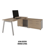 ESCRITORIO EJECUTIVO CON CREDENZA ALPHA