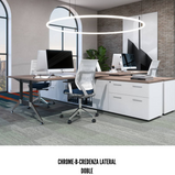 ESCRITORIO EJECUTIVO DOBLE CREDENZA CHROME-B