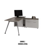 ESCRITORIO EJECUTIVO CON CREDENZA CHROME-Z