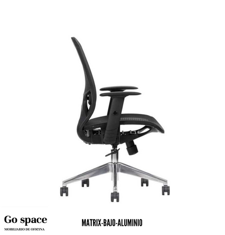 SILLA MATRIX RESPALDO BAJO BASE ALUMINIO